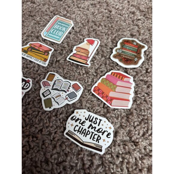 Lot of 8 bookish sticker pack book‎ club just one more chapter readers set - Picture 2 of 4